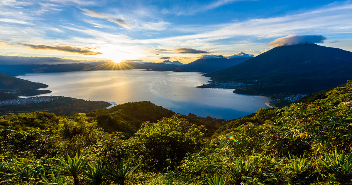 atitlan, lago, montañas